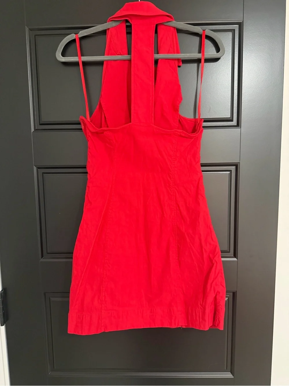 Maeve Anthropologie Red Halter Button Front Mini Dress Small